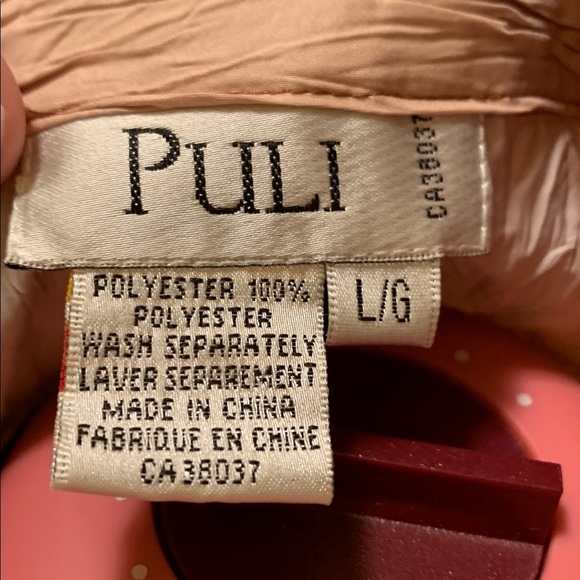 Puli Women’s Wrinkled Top Blouse Bronze shades Long Sleeves Button Down NWOT - Picture 9 of 10